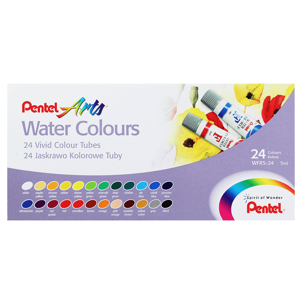 Tinta Aquarela Pentel Bisnaga 24 Cores